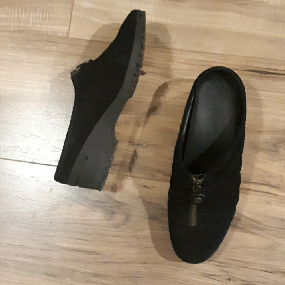 Cole Haan Nike Air Waterproof Black Suede Mules